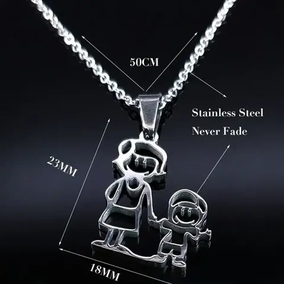 Collar Familia Mamá Hijo + Caja Regalo Joyas 4