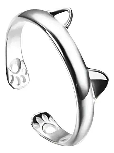 Anillo Ajustable Orejas Gato + Caja Terciopelo Regalo