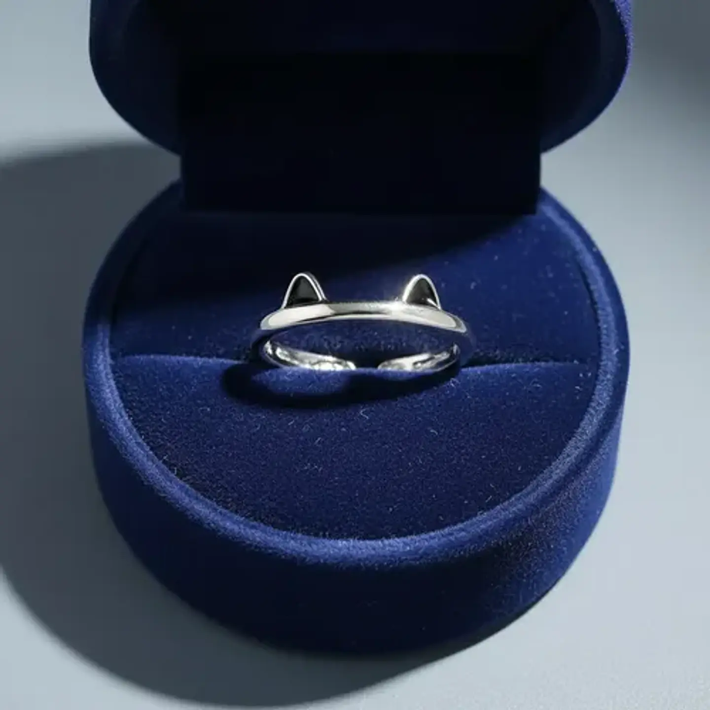 Anillo Ajustable Orejas Gato + Caja Terciopelo Regalo 8