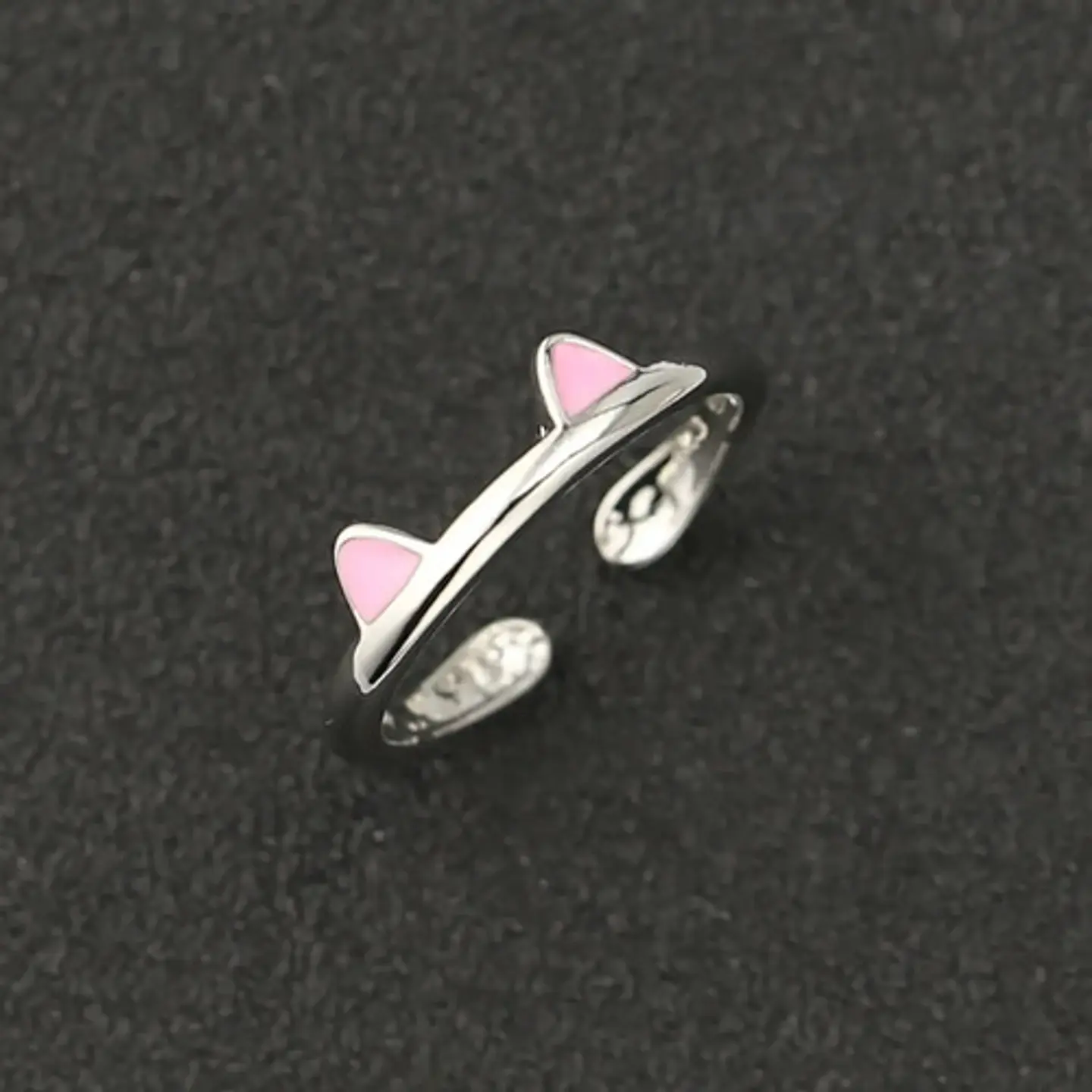 Anillo Ajustable Orejas Gato + Caja Terciopelo Regalo 10