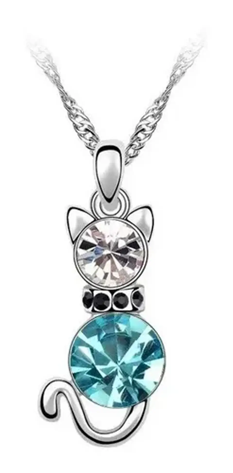 Collar Gato Cristal Mujer Niña + Caja Regalo Joyas  1
