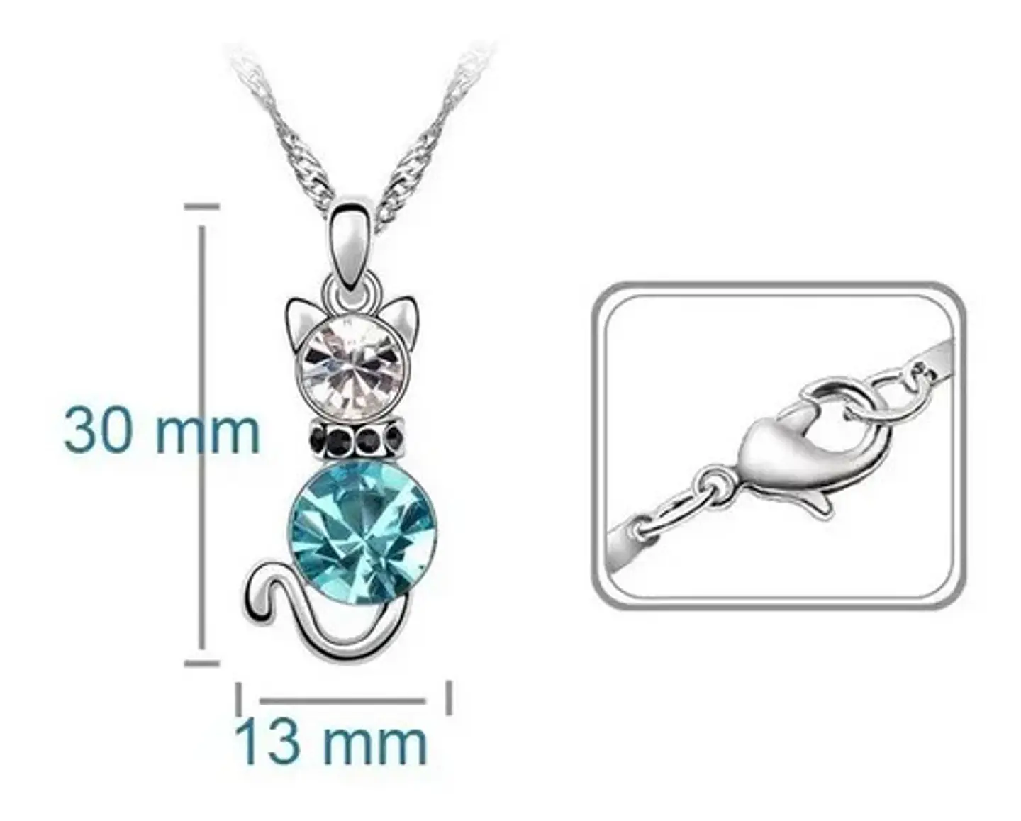Collar Gato Cristal Mujer Niña + Caja Regalo Joyas  2
