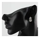 Aros Gato Cristal Blanco + Bolsa Terciopelo Regalo Joyas - Miniatura 3