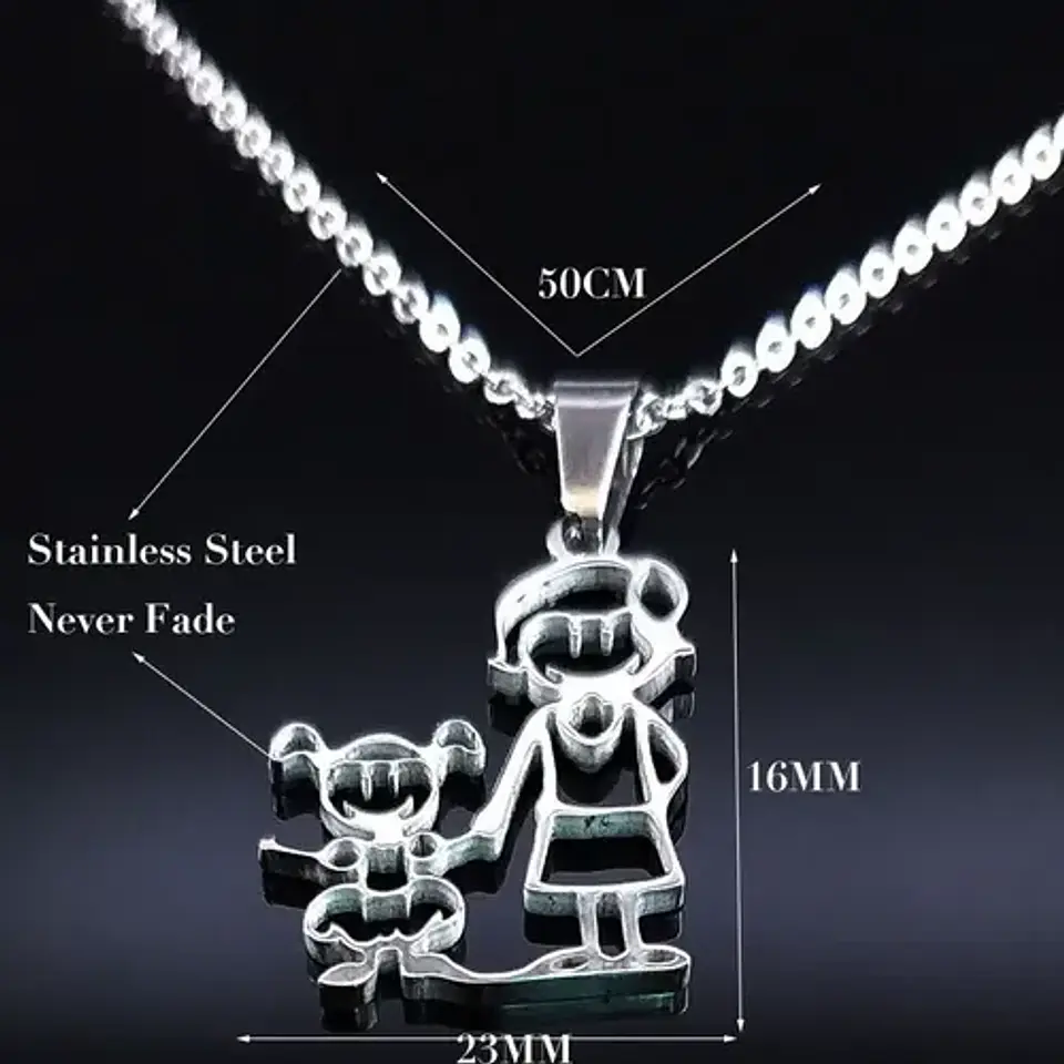 Collar Familia Mamá Hija + Caja Regalo Joyas 4