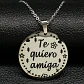 Collar Amigas Cadena Colgante Grabado + Caja Regalo Joyas - Miniatura 2