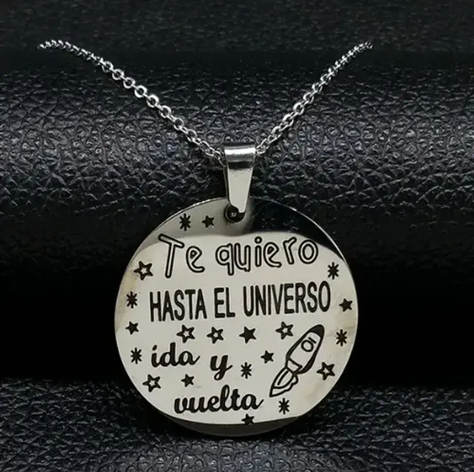 Cadena Y Colgante Familia Amigo Hijo Padres + Caja Regalo 2