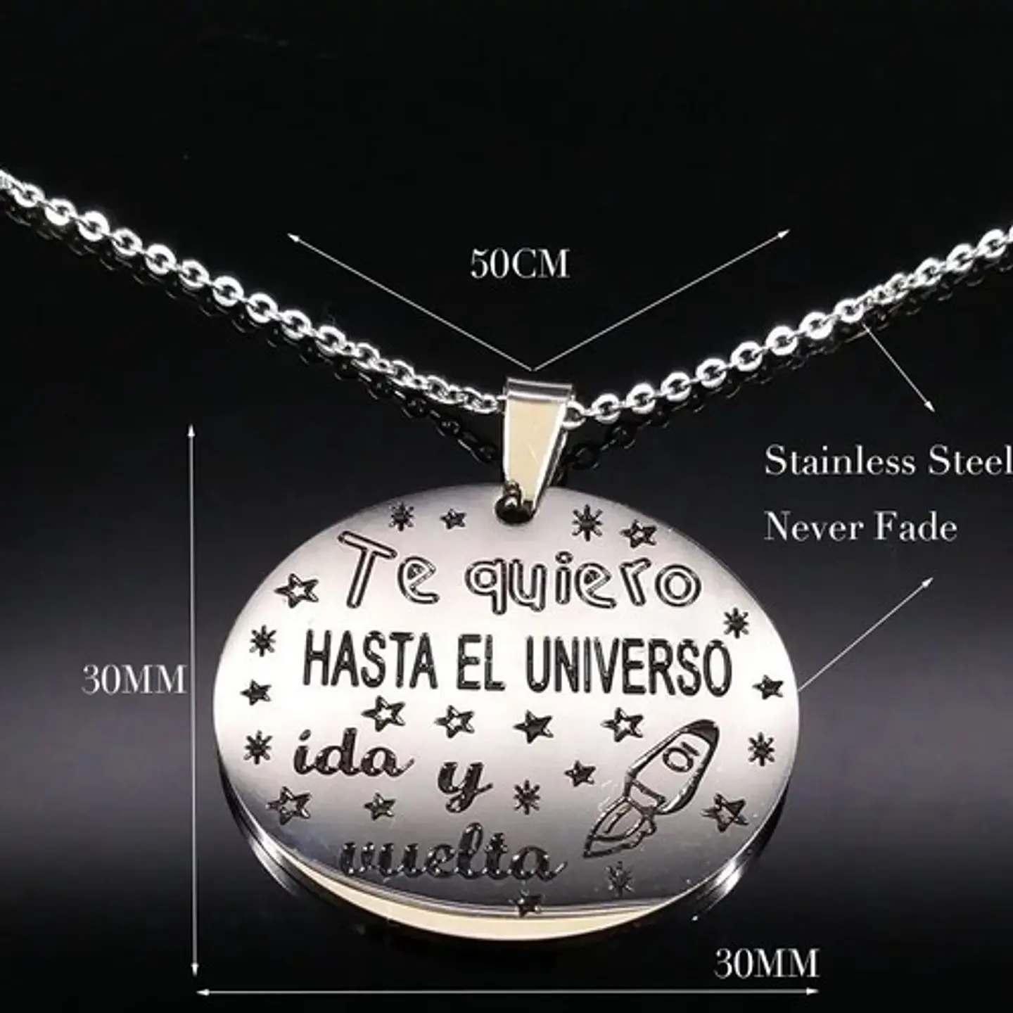 Cadena Y Colgante Familia Amigo Hijo Padres + Caja Regalo 4