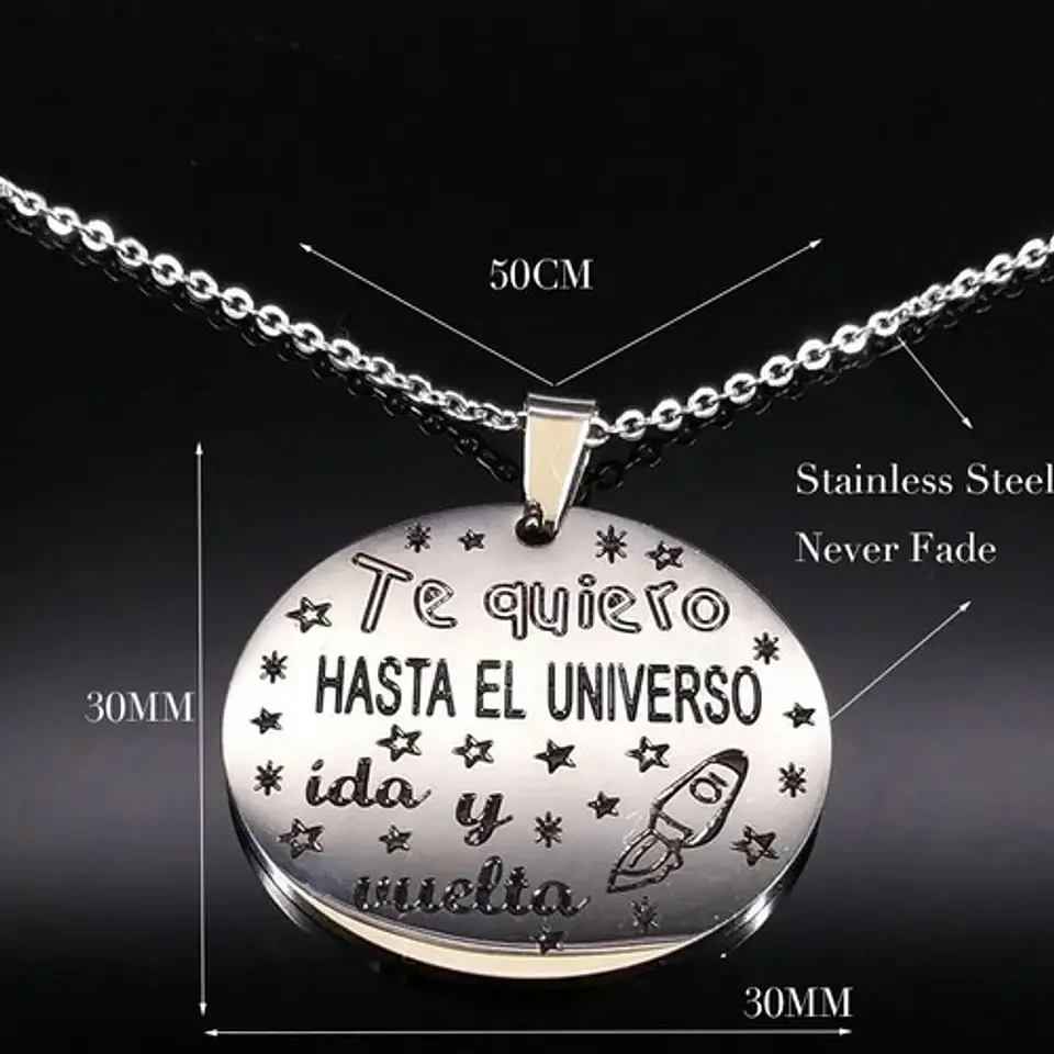 Cadena Y Colgante Familia Amigo Hijo Padres + Caja Regalo 4