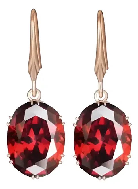 Aros Cristal Rojo Circonita Mujer + Bolsa Regalo Joyas