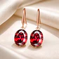 Aros Cristal Rojo Circonita Mujer + Bolsa Regalo Joyas - Miniatura 4