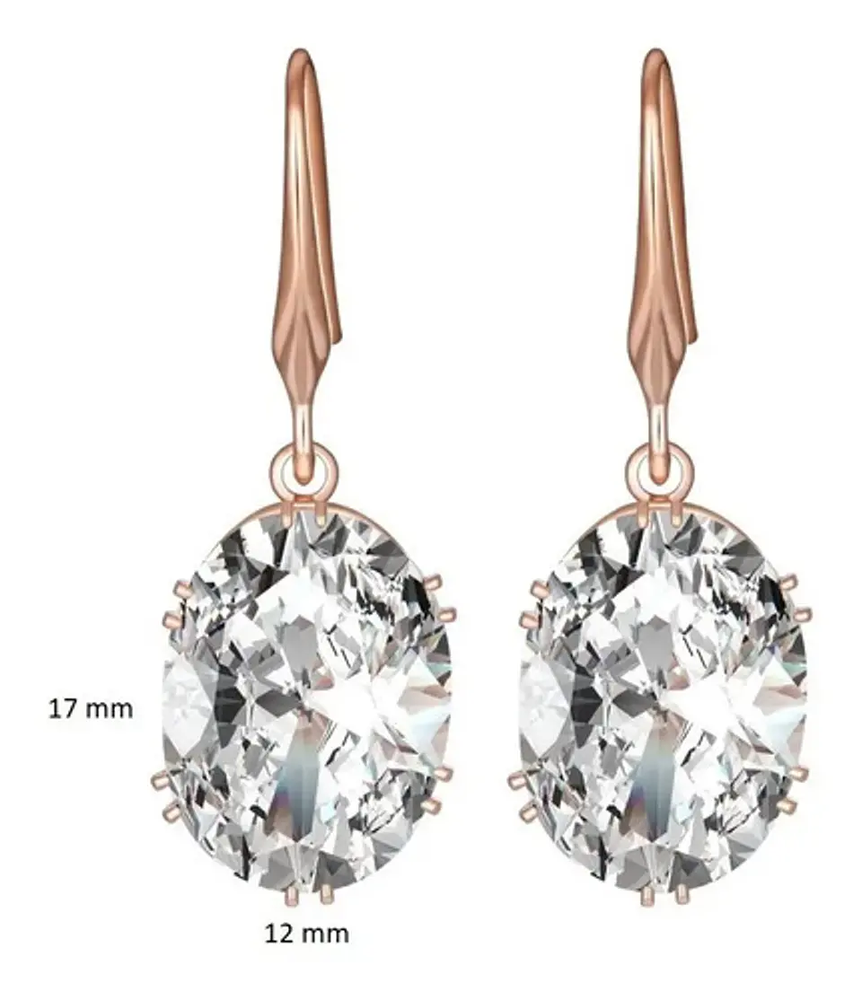 Aros Cristal Circonita Mujer + Bolsa Regalo Joyas 2