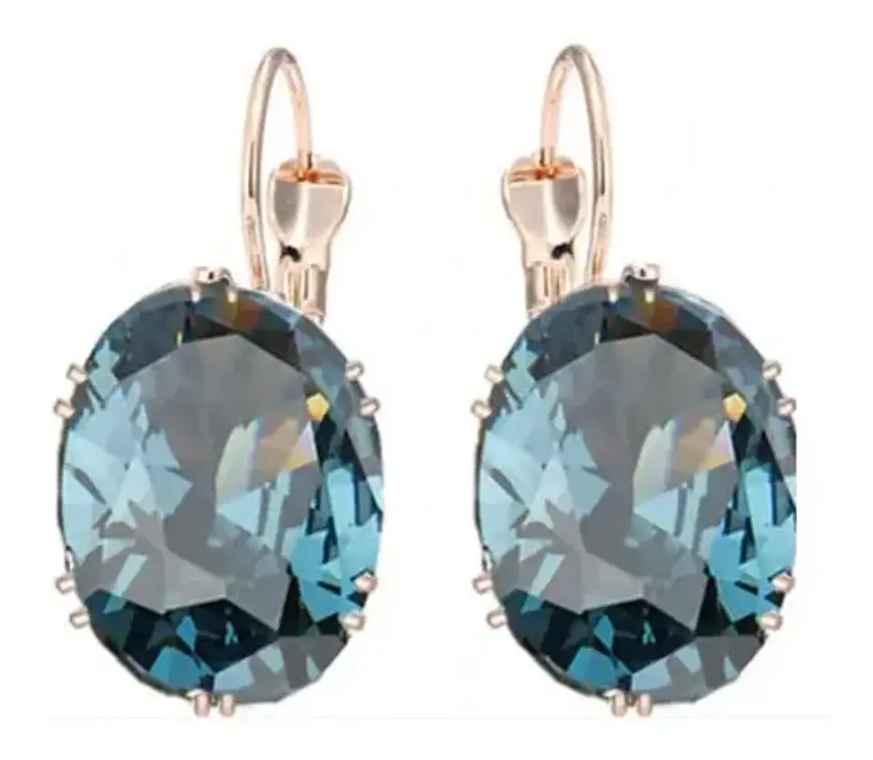Aros Cristal Circonita Mujer + Bolsa Regalo Joyas 4