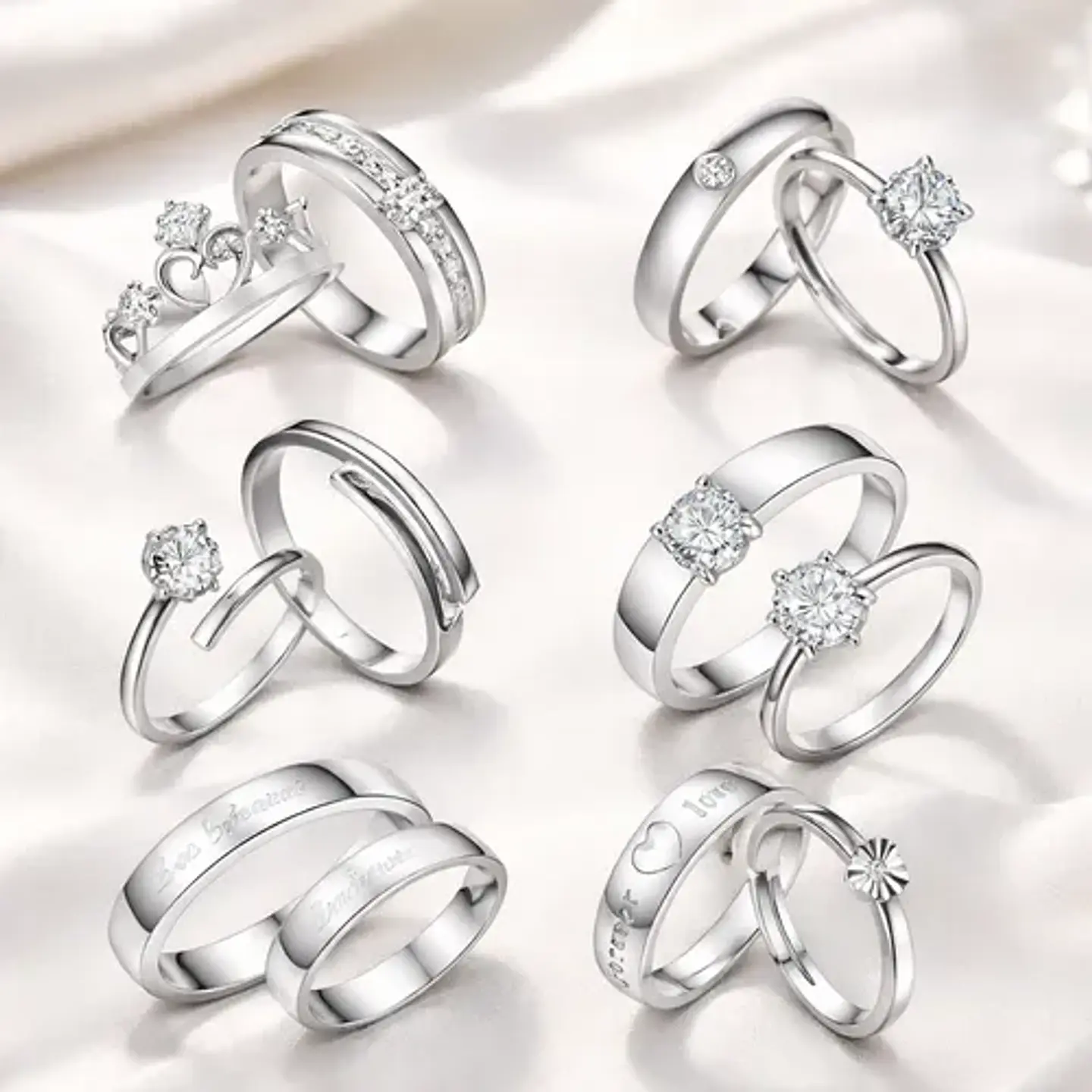 Anillos Ajustables Amor San Valentin + Globo Y Caja Regalo 2