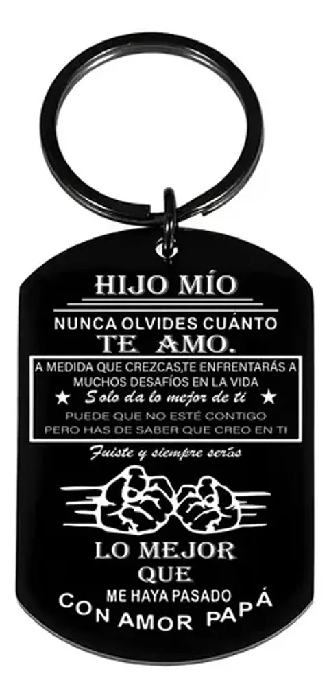 Llavero Regalo Hijo Hombre Niños + Bolsa Terciopelo Joyas