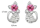 Aros Gato Cristal Rosado + Bolsa Terciopelo Regalo Joyas - Miniatura 2