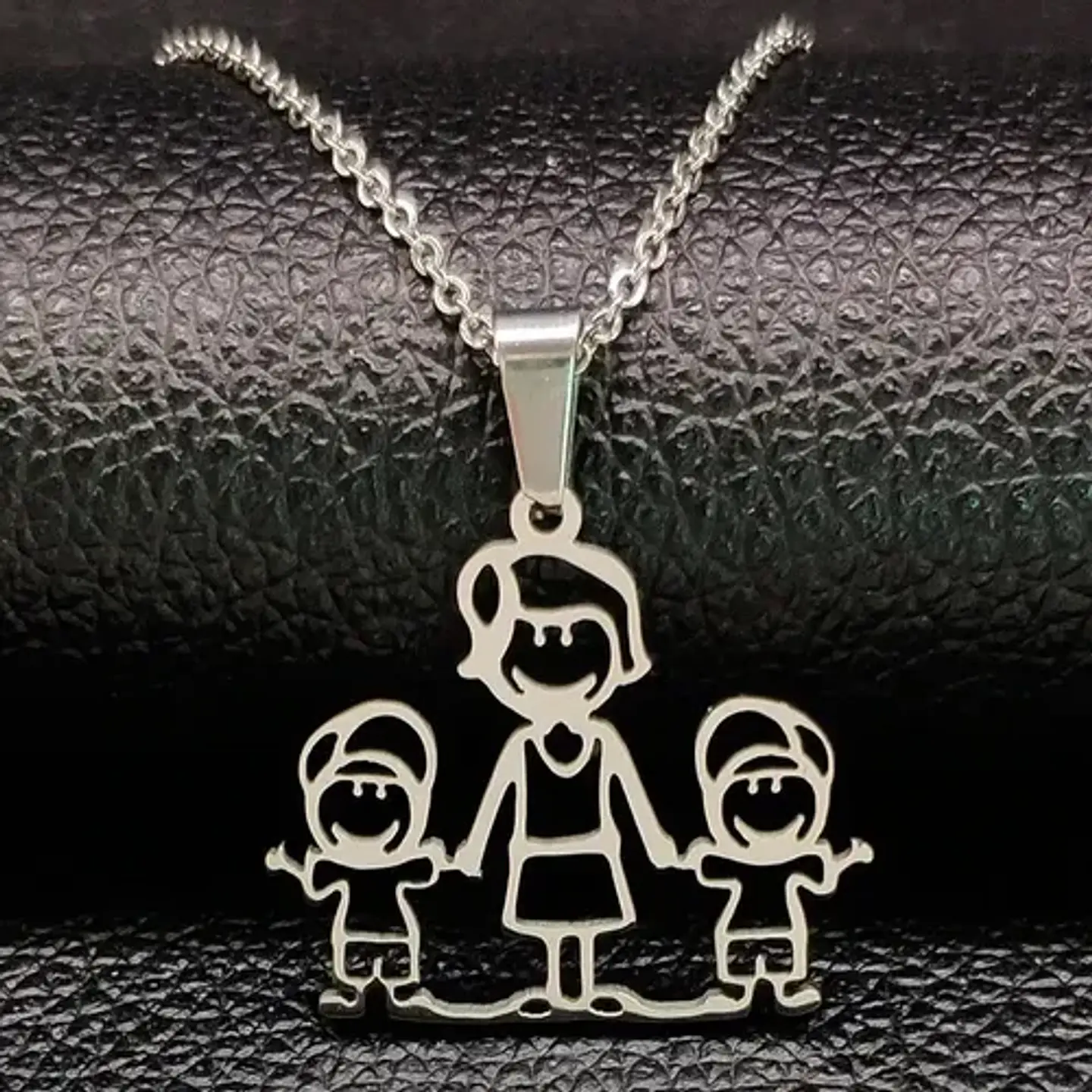 Collar Familia Mamá Hijos + Caja Regalo Joyas 2