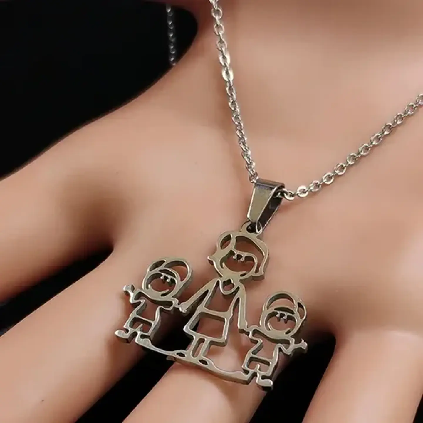 Collar Familia Mamá Hijos + Caja Regalo Joyas 3