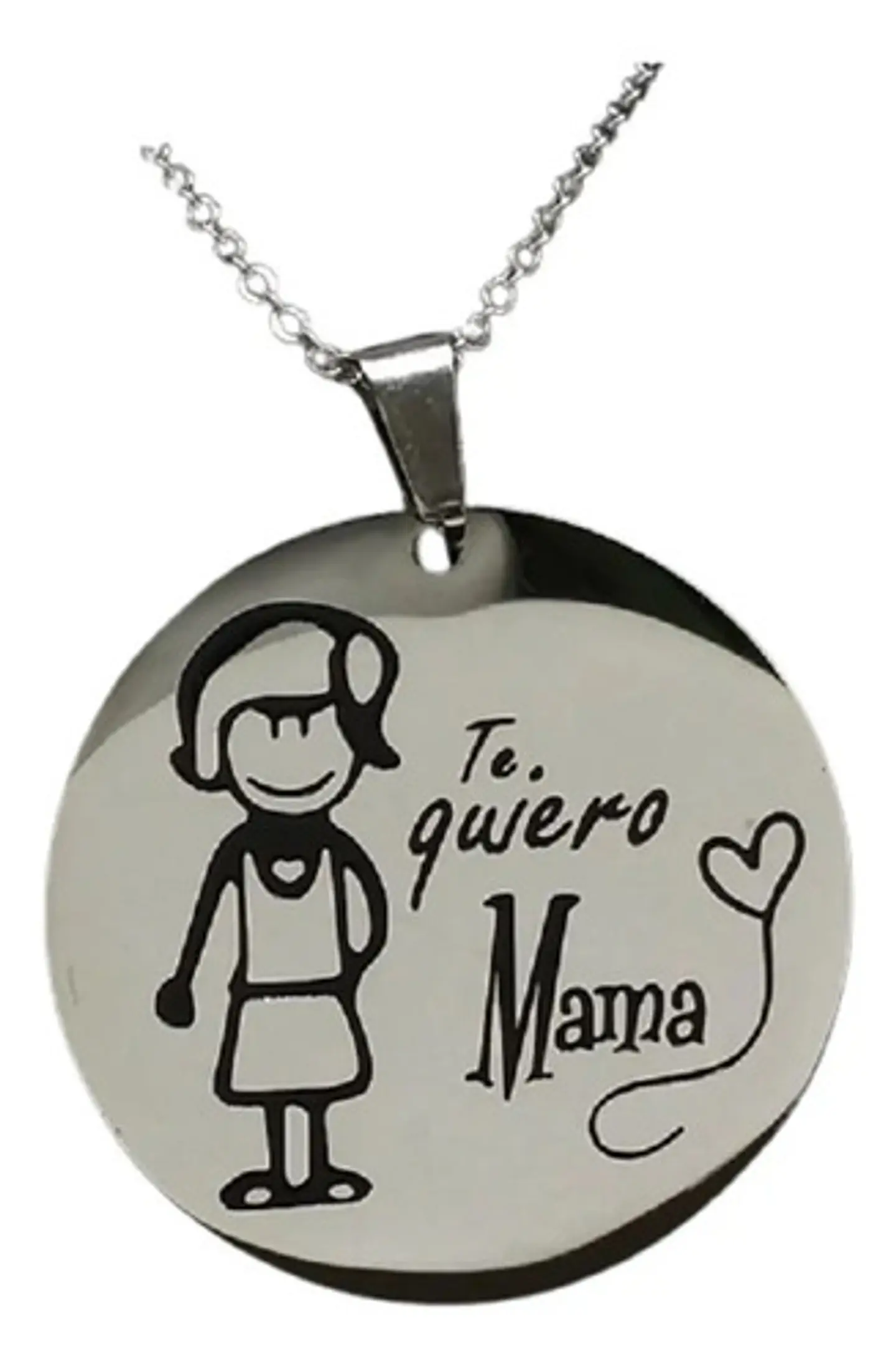 Cadena Colgante Mamá Te Quiero + Globo Metálico Caja Regalo 1