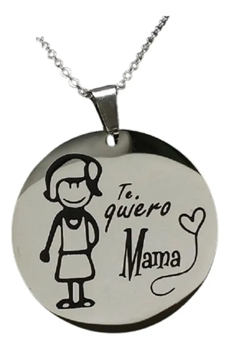 Cadena Colgante Mamá Te Quiero + Globo Metálico Caja Regalo 1