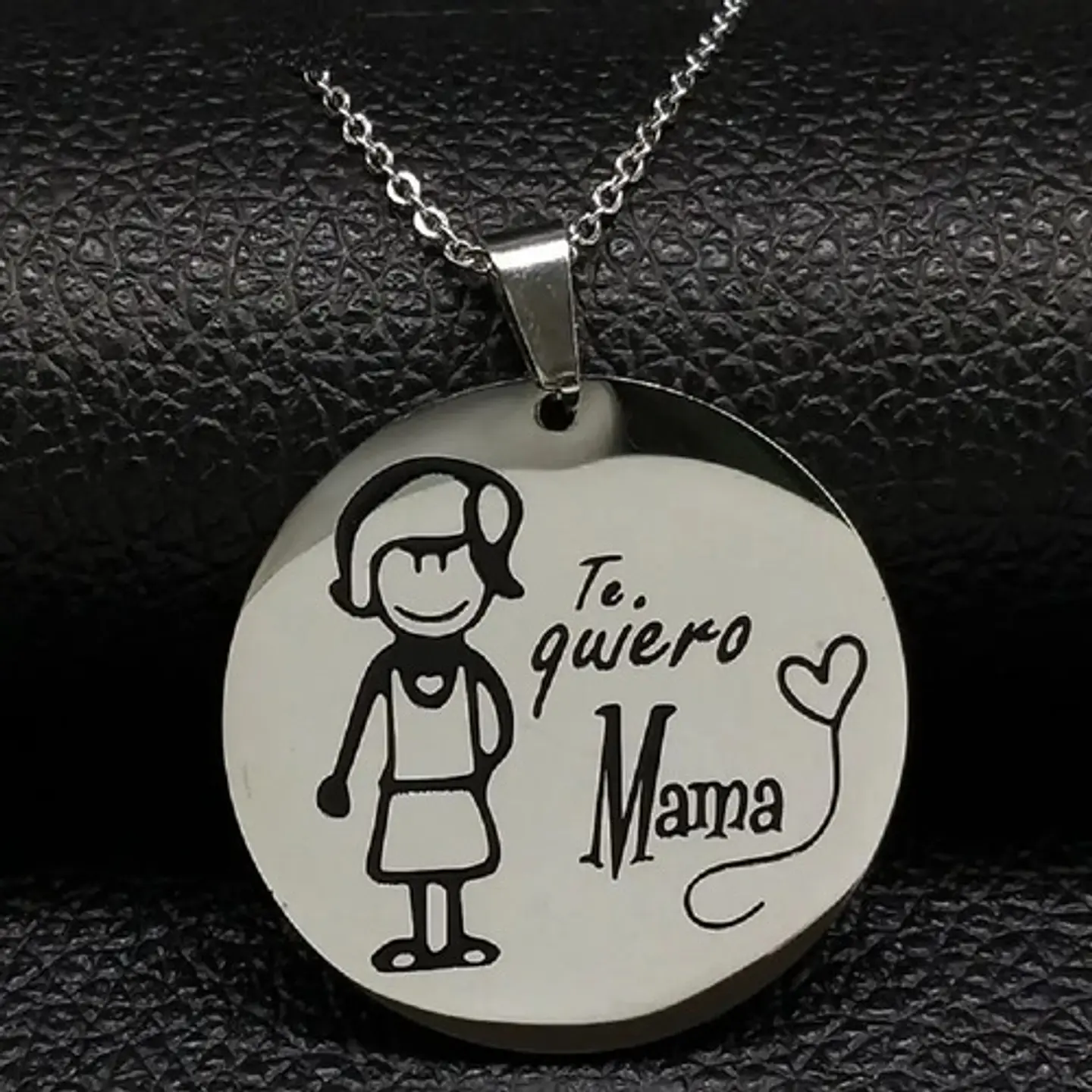 Cadena Colgante Mamá Te Quiero + Globo Metálico Caja Regalo 2