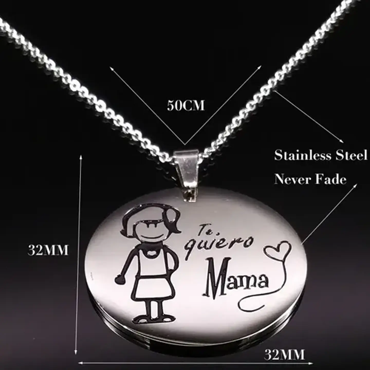 Cadena Colgante Mamá Te Quiero + Globo Metálico Caja Regalo 4