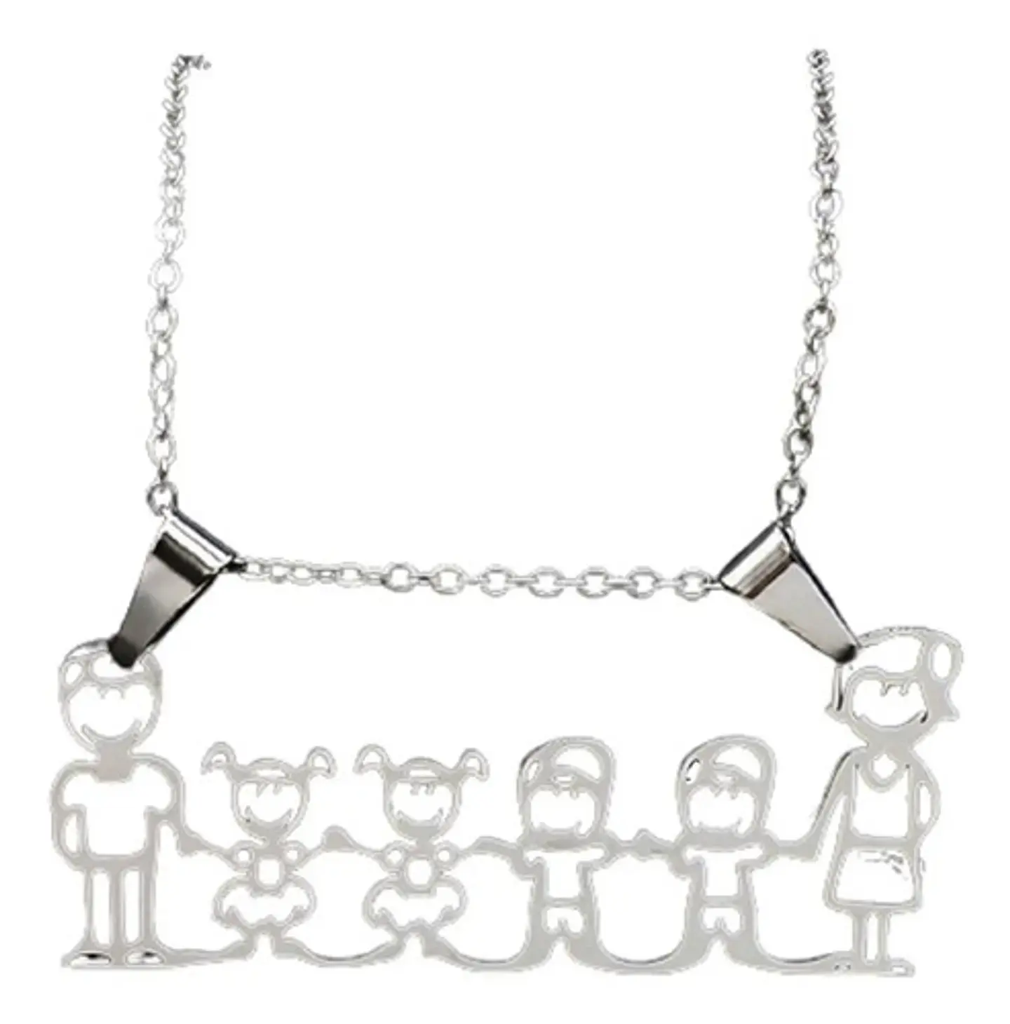Cadena Colgante Familia Papá Mamá Hijos Niños + Caja Regalo 1
