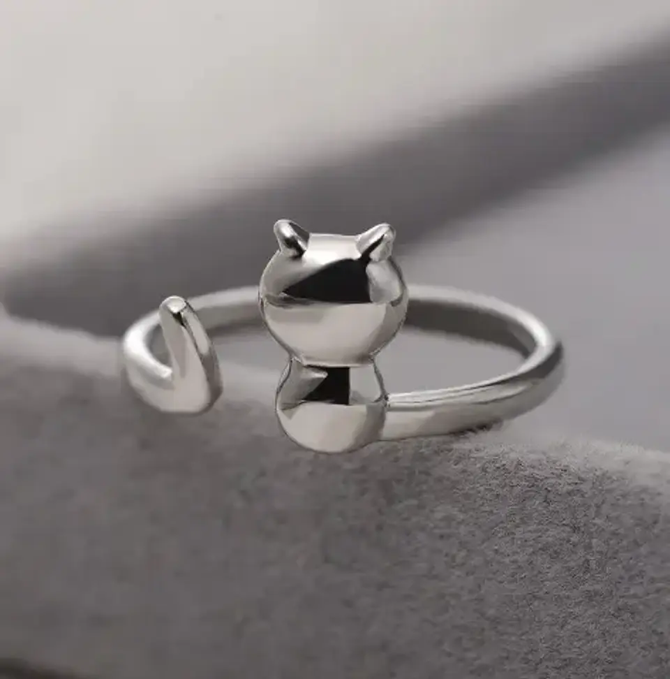 Anillo Gato Ajustable + Caja Regalo Joyas 3
