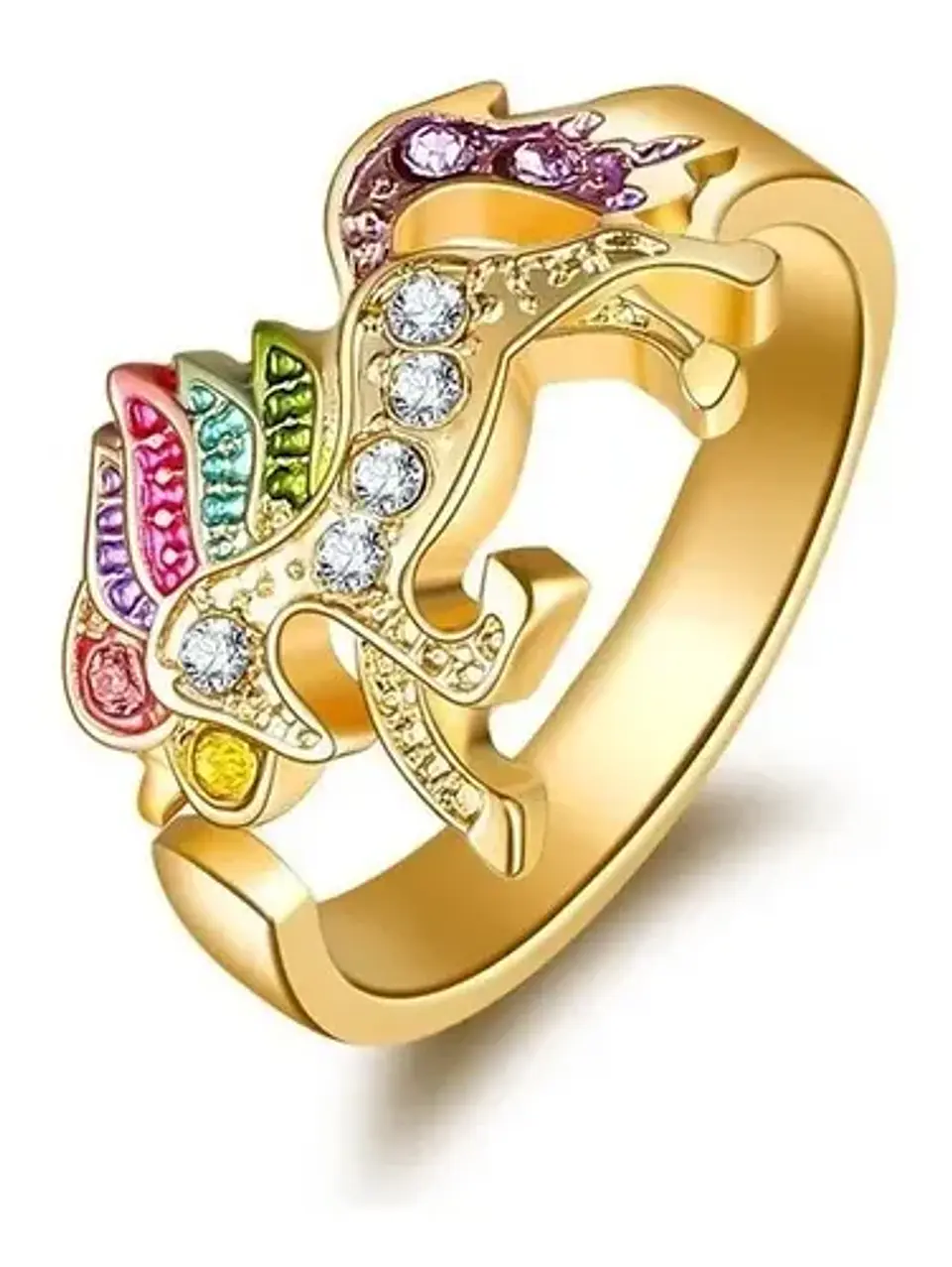 Anillo Unicornio Ajustable Mujer Niña + Bolsa Regalo Joyas  1