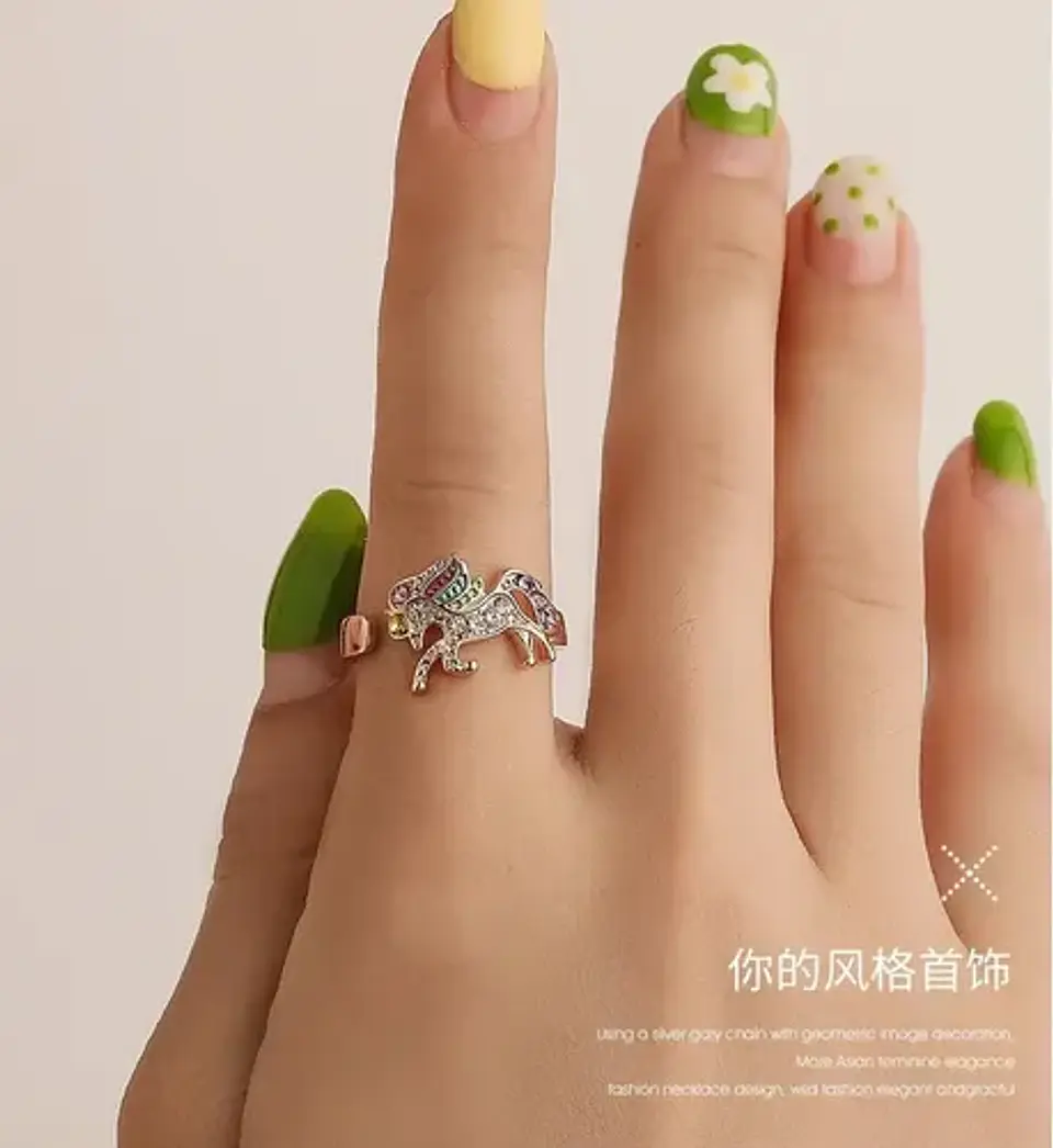 Anillo Unicornio Ajustable Mujer Niña + Bolsa Regalo Joyas  2