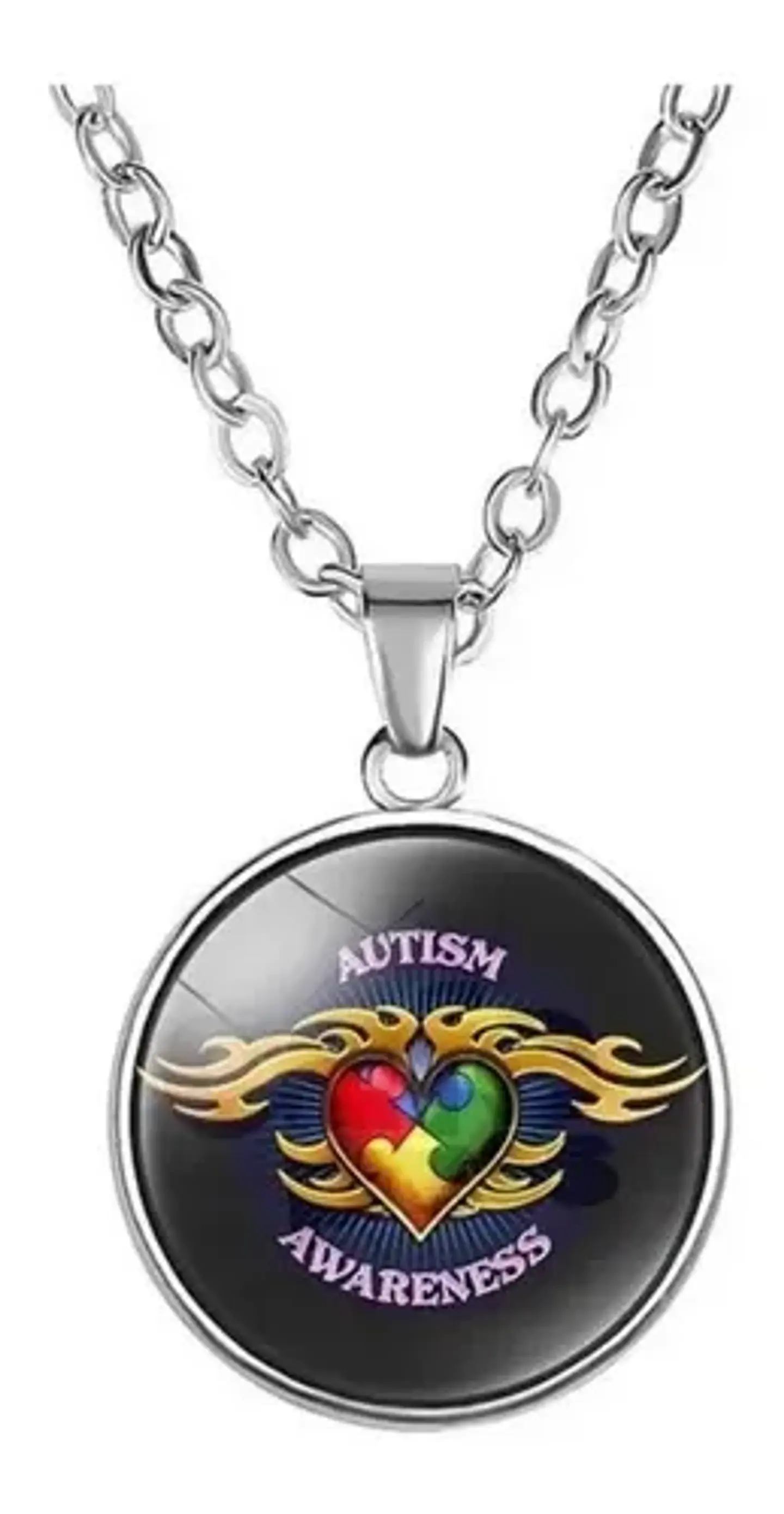 Cadena Y Colgante Tea Autismo Mamá + Caja Regalo  5
