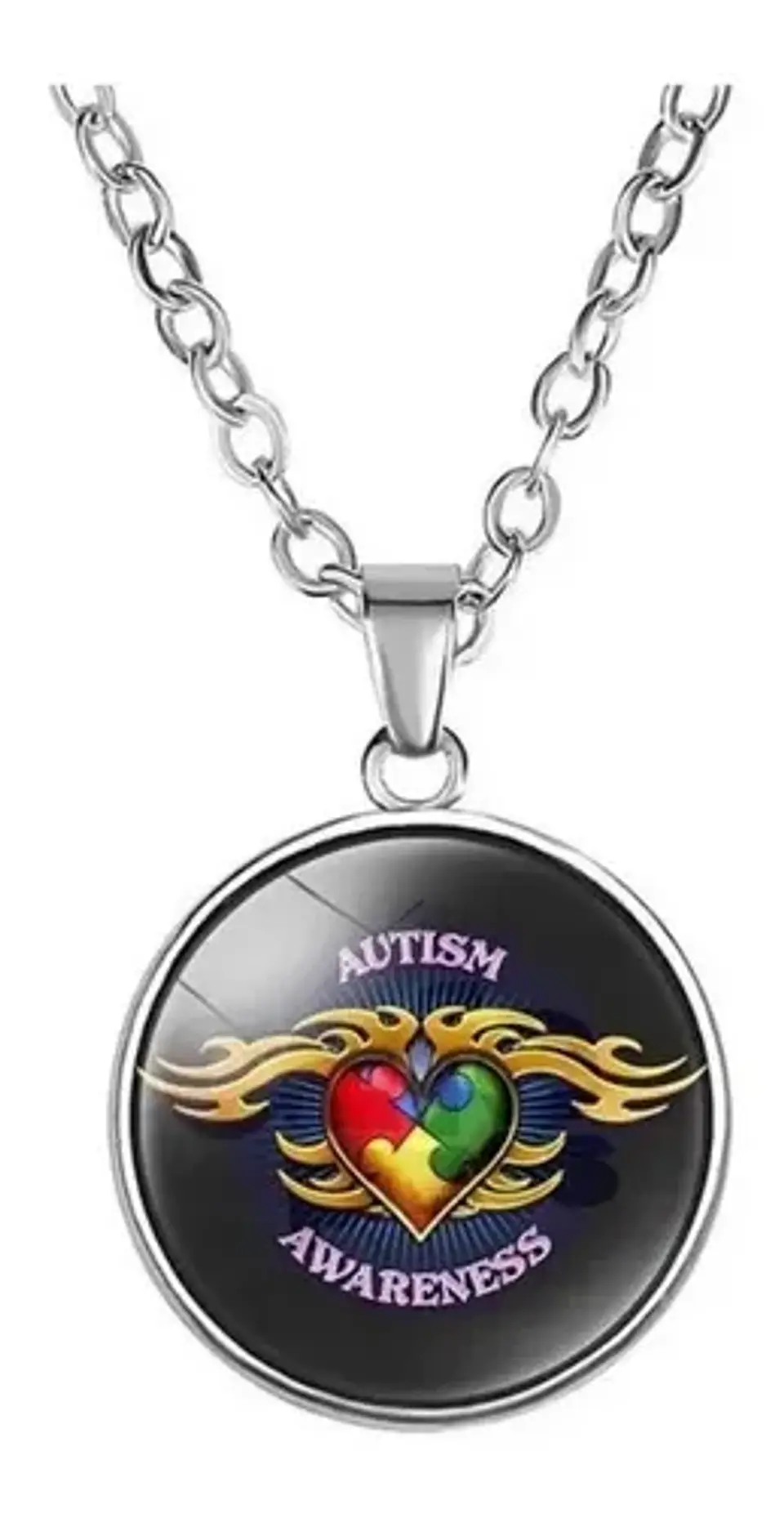 Cadena Y Colgante Tea Autismo Mamá + Caja Regalo  5