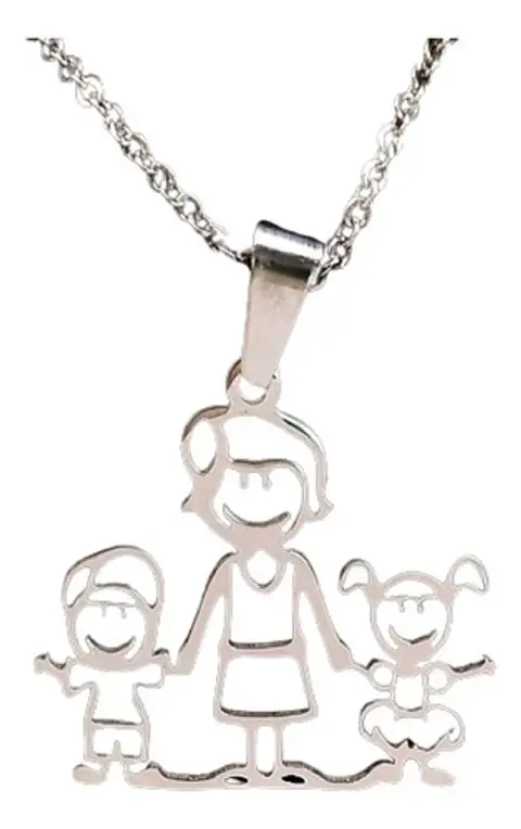Collar Familia Mamá Hijos Varios Diseños + Caja Regalo