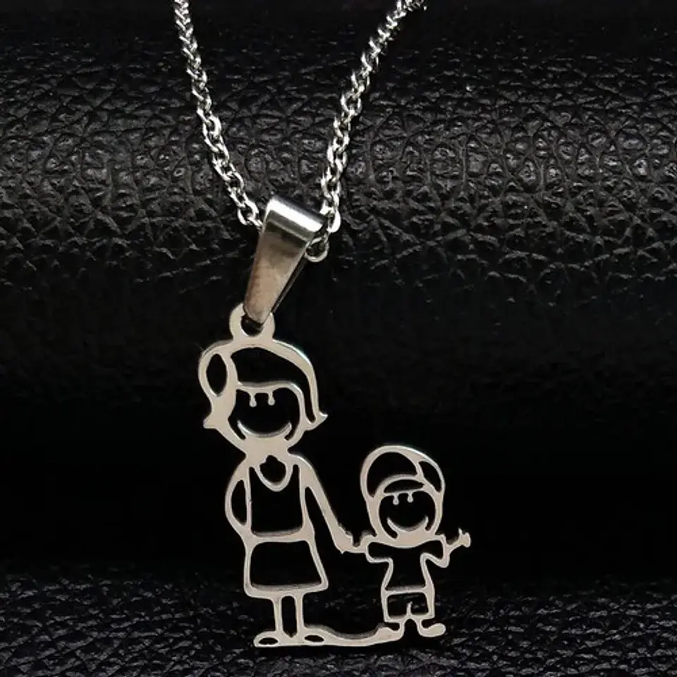 Collar Familia Mamá Hijos Varios Diseños + Caja Regalo 3