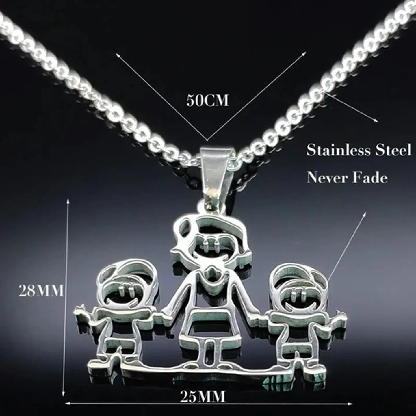 Collar Familia Mamá Hijos Varios Diseños + Caja Regalo 6
