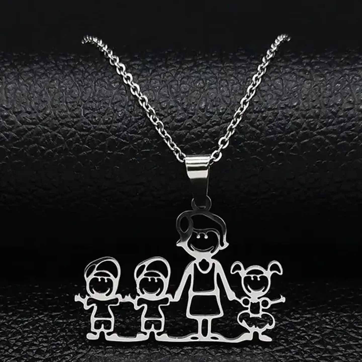 Collar Familia Mamá Hijos Varios Diseños + Caja Regalo 7