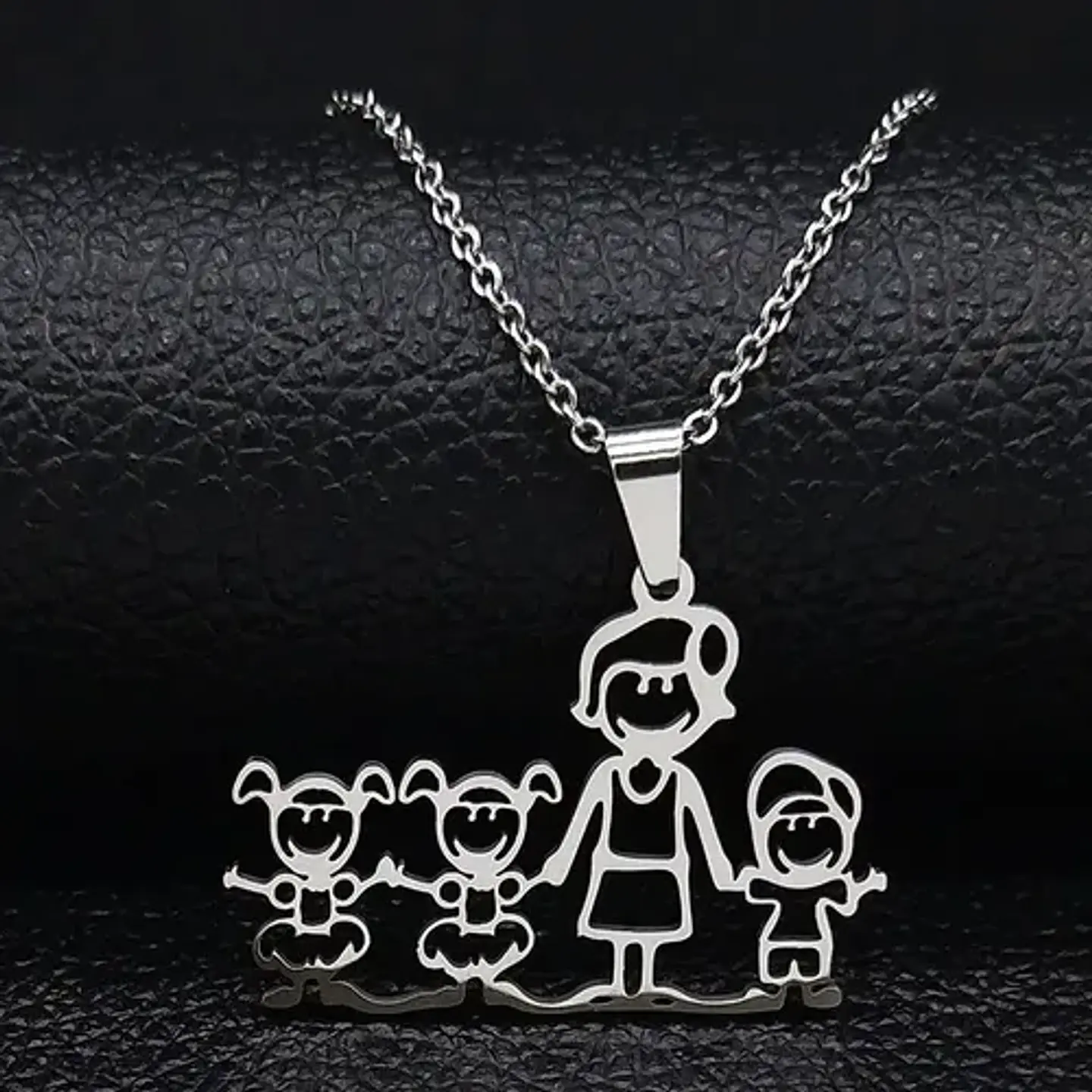 Collar Familia Mamá Hijos Varios Diseños + Caja Regalo 8