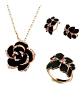 Conjunto Flor Collar Aros Anillo + Bolsa Regalo Joyas - Miniatura 1
