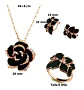 Conjunto Flor Collar Aros Anillo + Bolsa Regalo Joyas - Miniatura 2