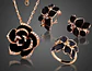 Conjunto Flor Collar Aros Anillo + Bolsa Regalo Joyas - Miniatura 3
