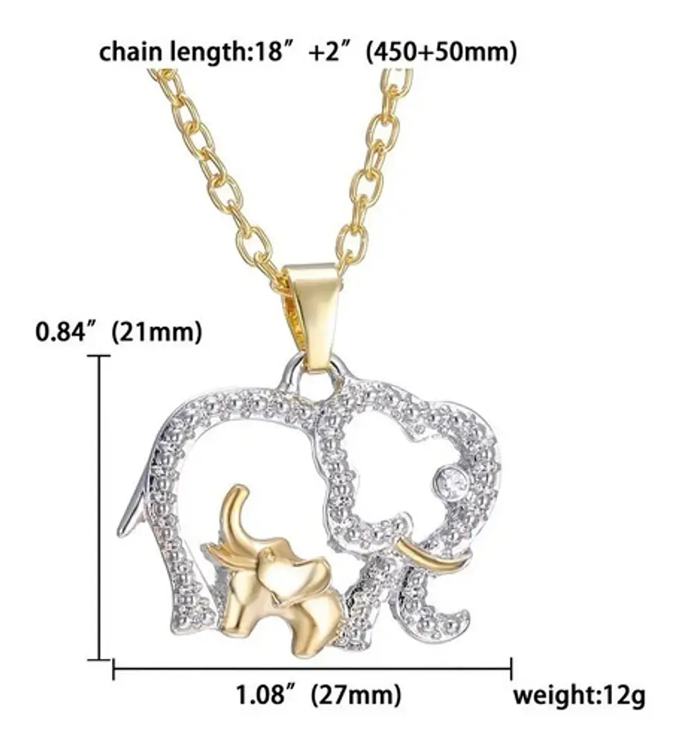 Cadena Mamá Hijo Elefantes+ Globo Y Caja Regalo San Valentin 4