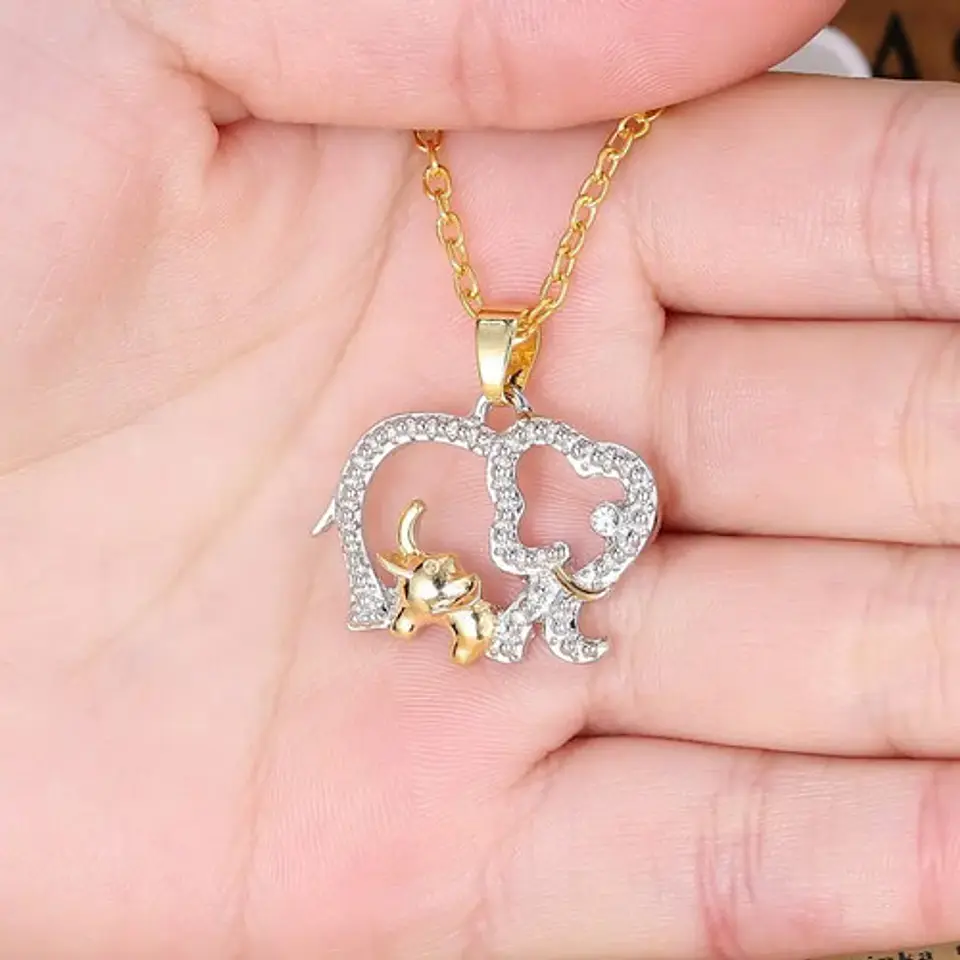 Cadena Mamá Hijo Elefantes+ Globo Y Caja Regalo San Valentin 5
