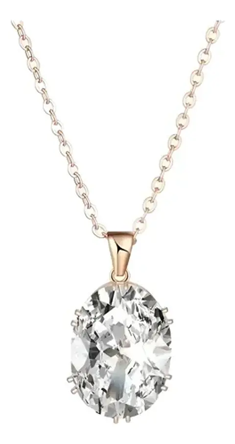Collar Cristal Blanco Circonita Mujer + Bolsa Regalo Joyas