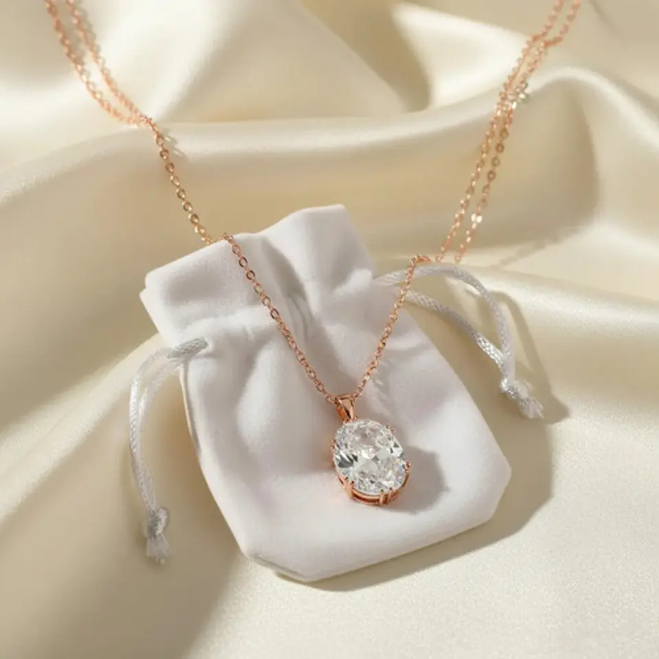 Collar Cristal Blanco Circonita Mujer + Bolsa Regalo Joyas 4