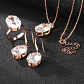 Conjunto Cristal Collar Aros Anillo + Bolsa Regalo Joyas - Miniatura 2