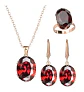 Conjunto Cristal Collar Aros Anillo + Bolsa Regalo Joyas - Miniatura 5