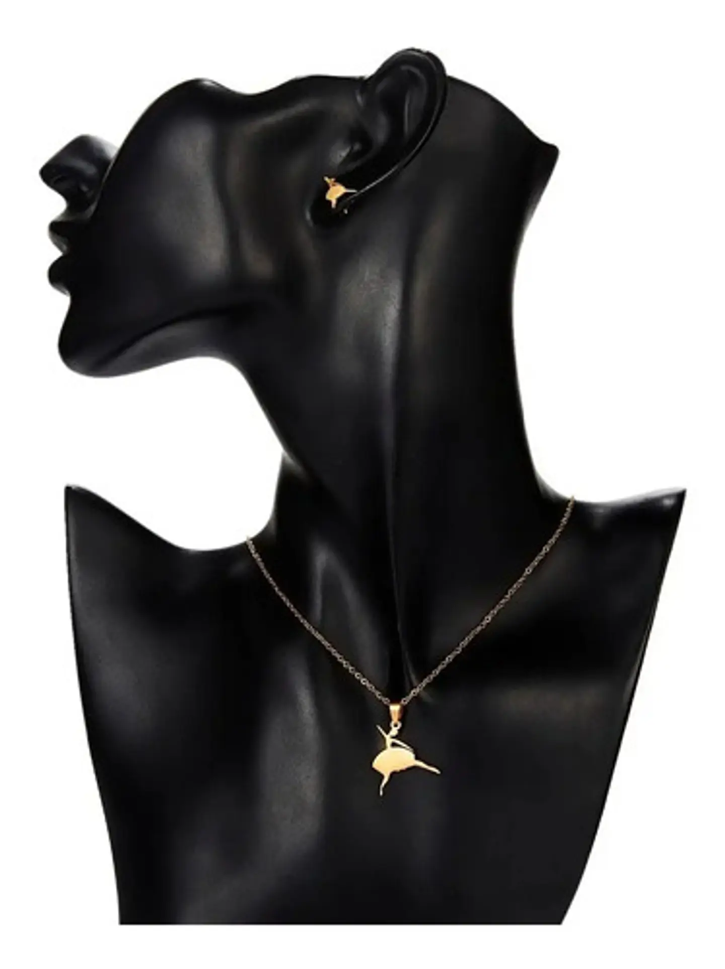 Conjunto Bailarina Ballet Cadena Colgante Aros + Caja Regalo 2