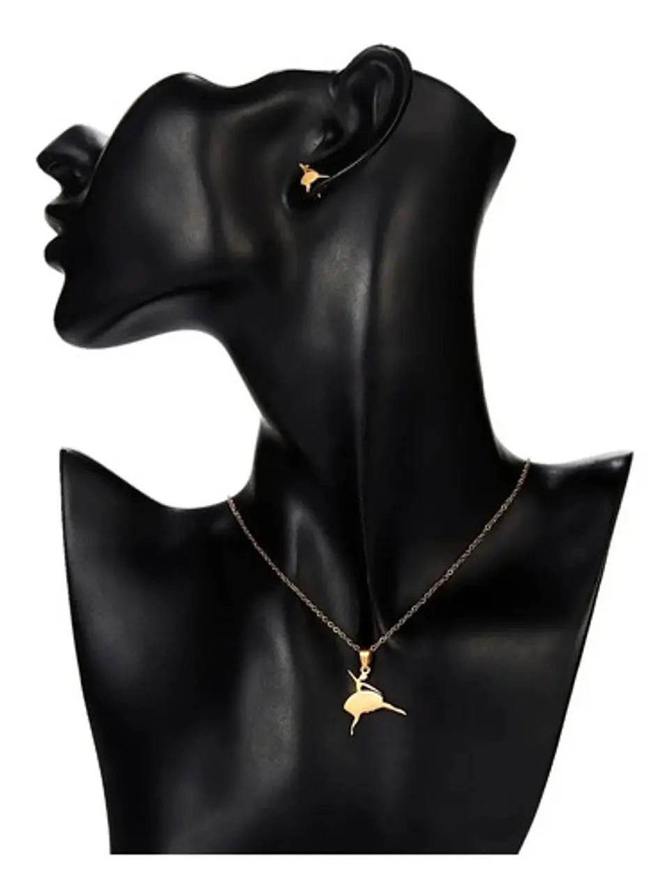 Conjunto Bailarina Ballet Cadena Colgante Aros + Caja Regalo 2