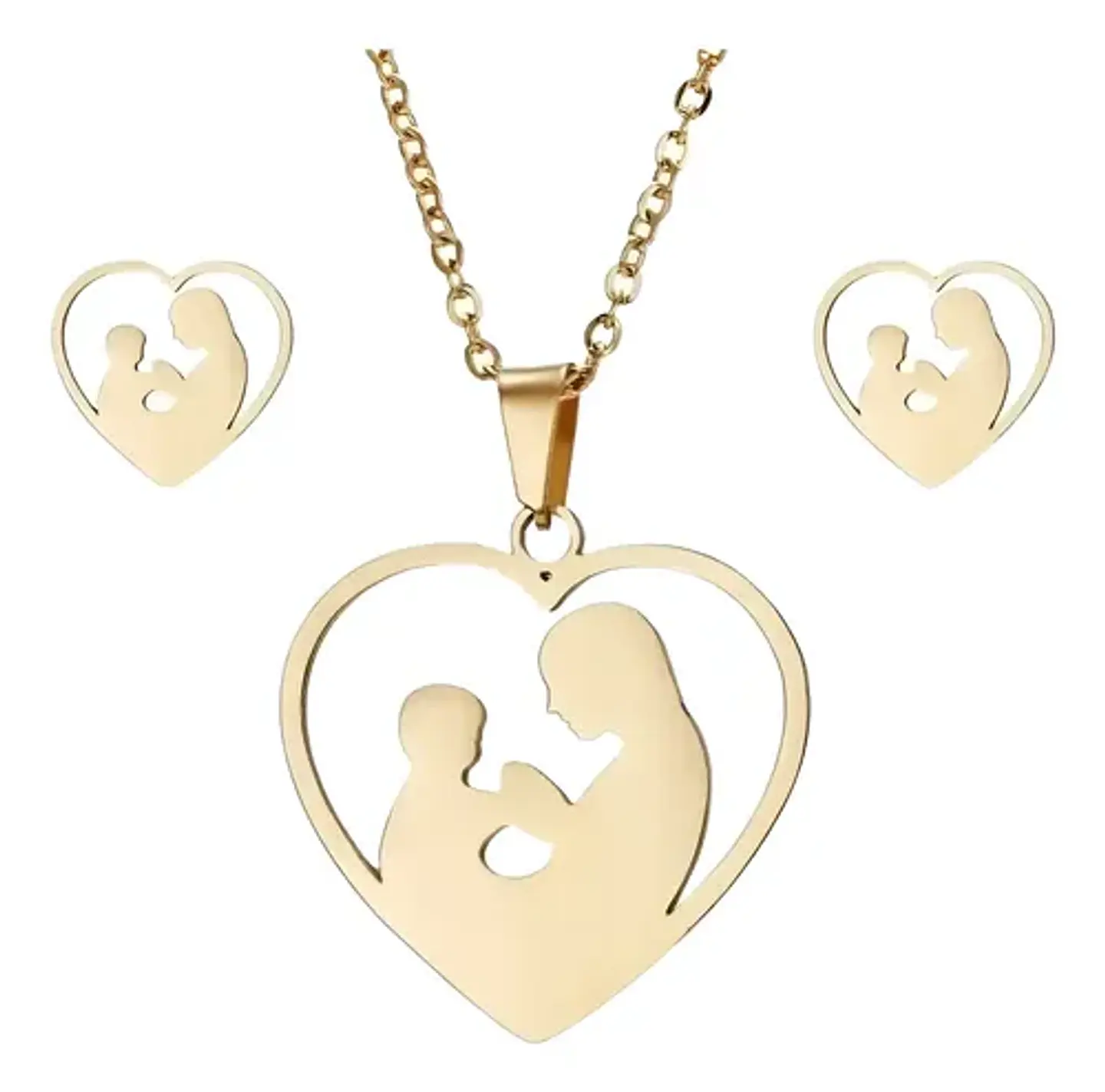 Conjunto Joyas Madre Hijo Regalo + Caja Y Globo Metálico  1
