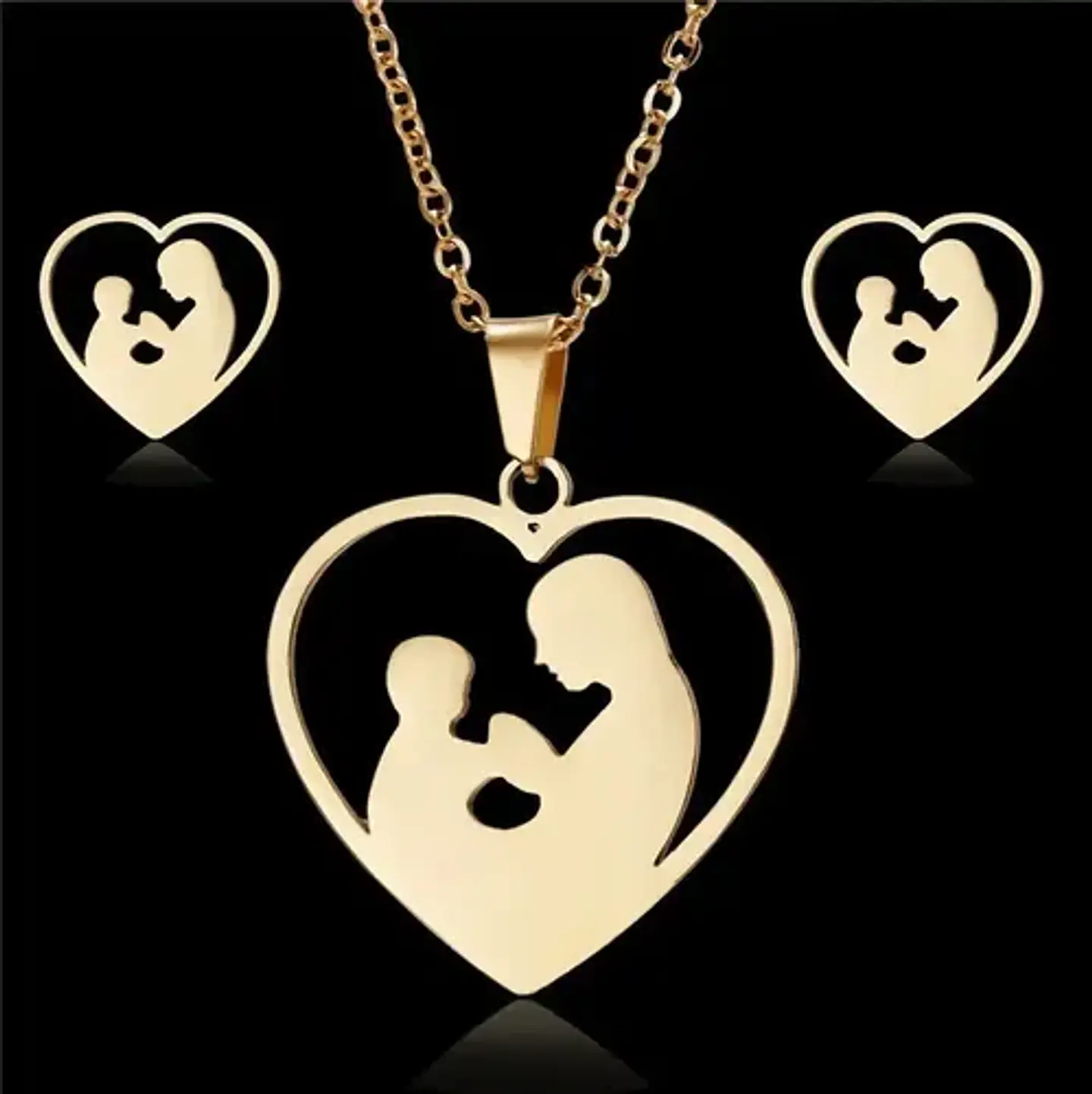 Conjunto Joyas Madre Hijo Regalo + Caja Y Globo Metálico  3