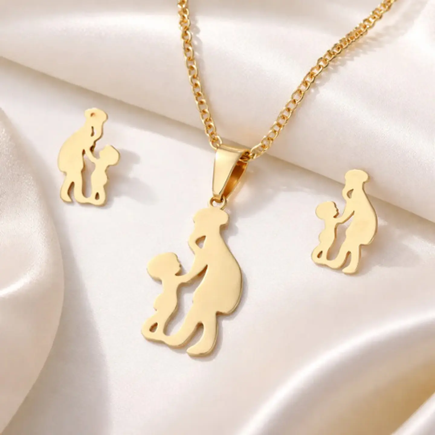 Conjunto Joyas Madre Hijo Regalo + Caja Y Globo Metálico  12